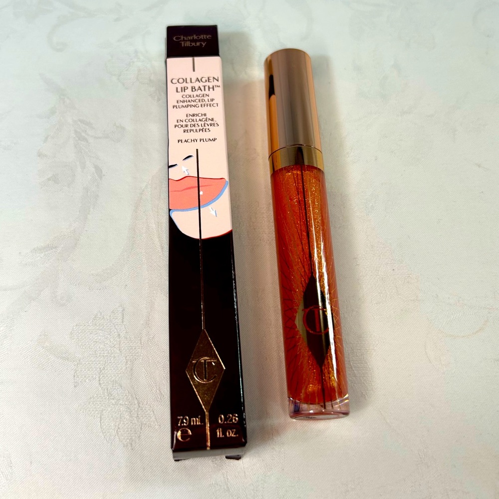 Charlotte Tilbury NIB Collagen Lip Bath Lip Gloss Lipgloss Peachy Plump